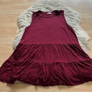 Sweetnight Burgundy Sleeveless Babydoll Night Shirt XL
